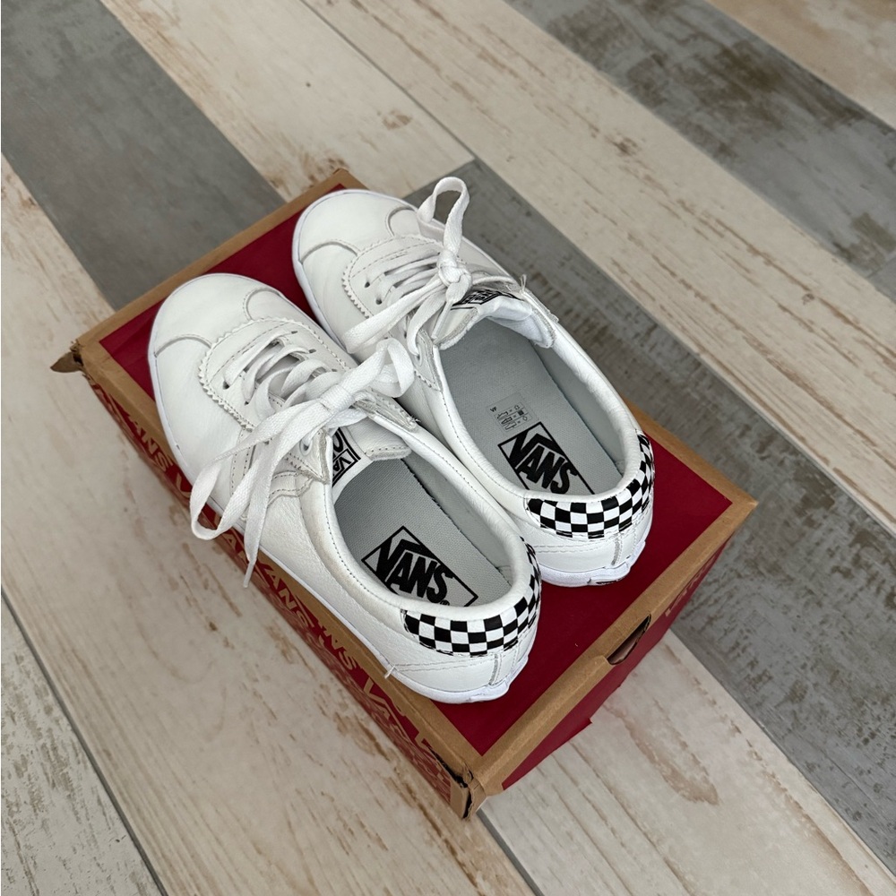 Vans White and Black Checkered Sneakers